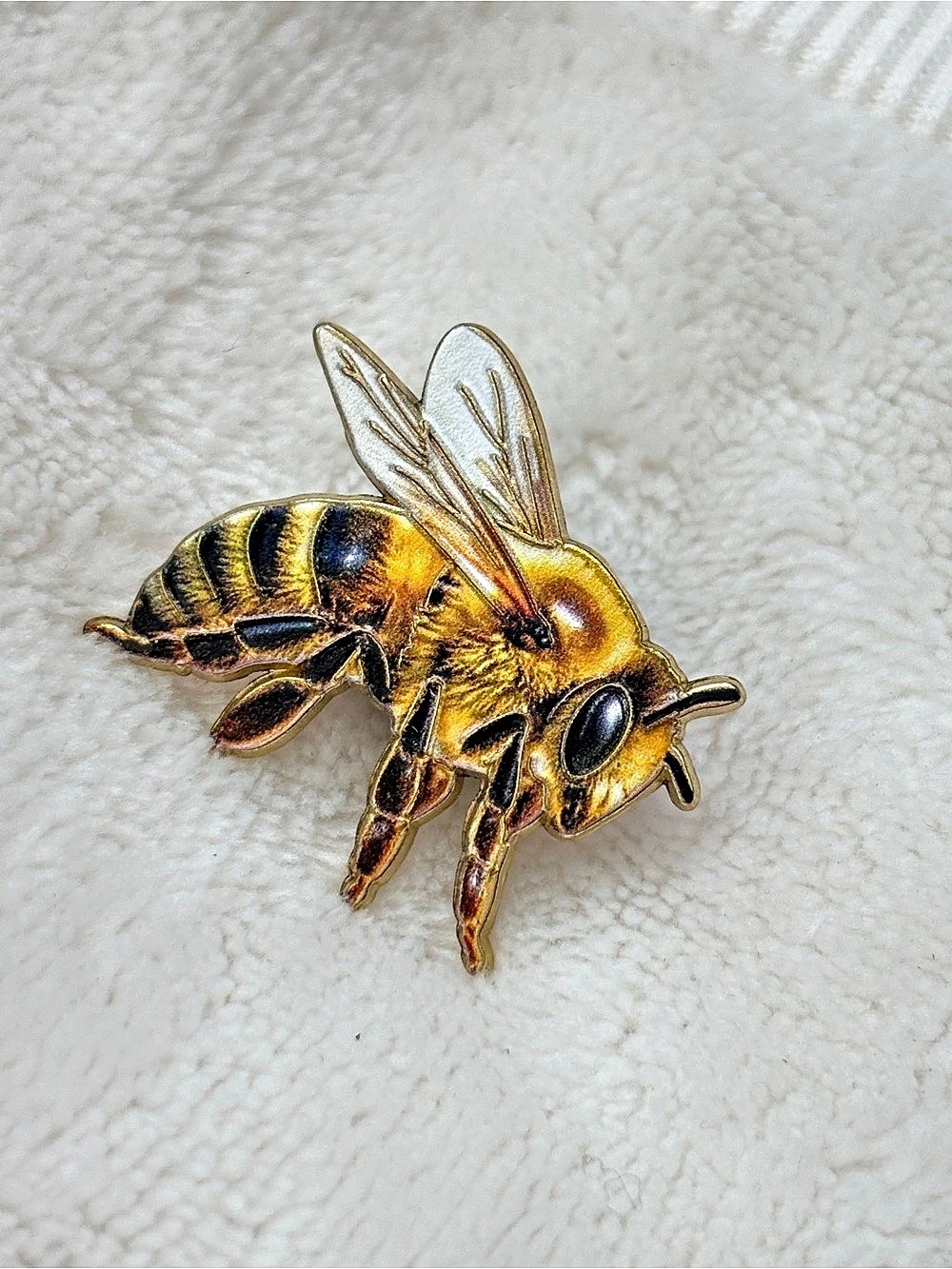 Bee Brooch in Gold & Black Like New